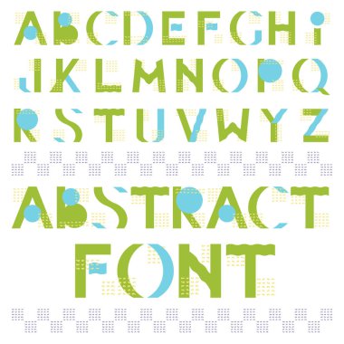 Memphis tarzı soyut renkli geometrik yazı tipi