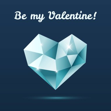 Mavi kristal kalp yansımaları ile