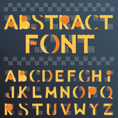 Memphis tarzı soyut renkli geometrik yazı tipi