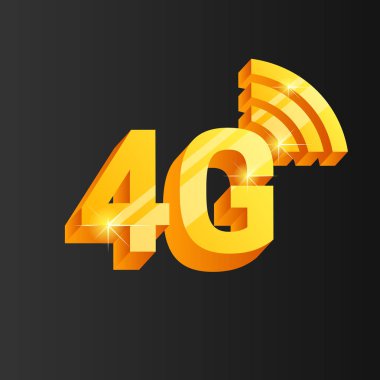 Altın 4g bağlantı simgesi