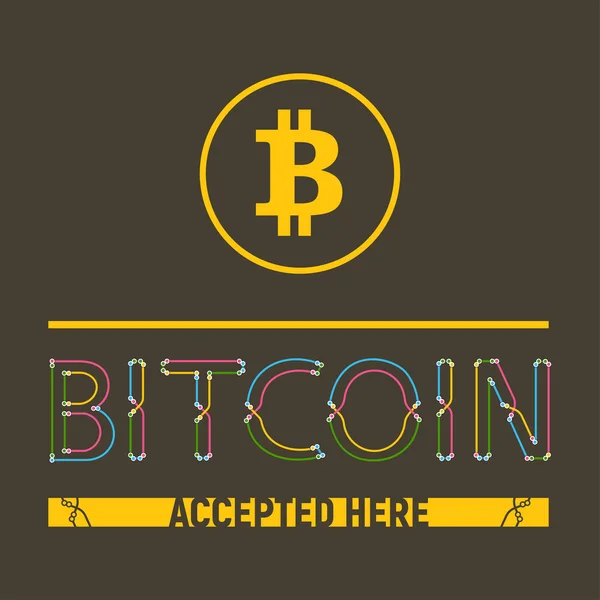 ここで受け入れられる bitcoin — ストックベクタ