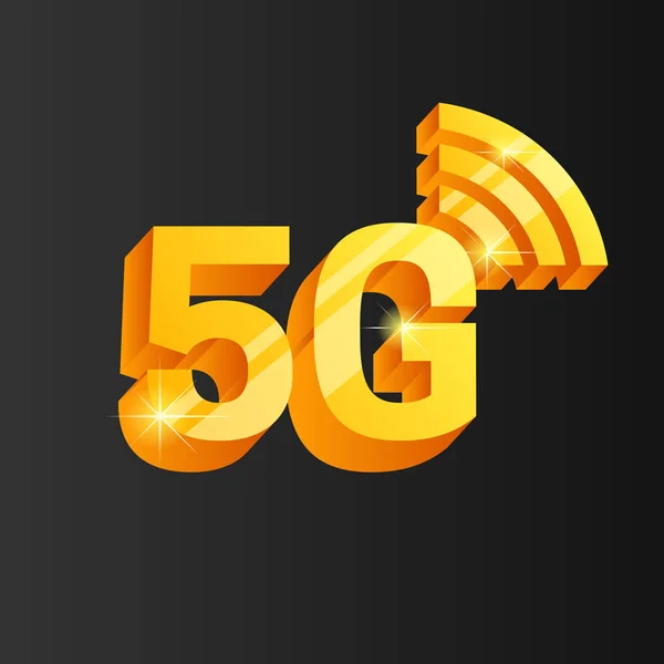 Altın 5g bağlantı simgesi