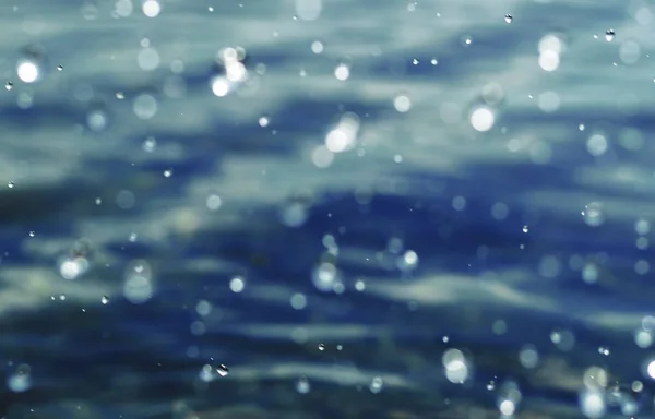 Kapky Vody Mořském Pozadí — Stock fotografie