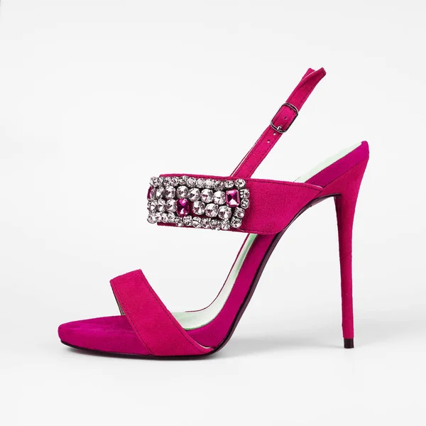 女性粉红色的鞋子白色 — 图库照片