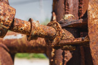 Soyut metal doku. Eski metal parçaların motorları. Yakın çekim.