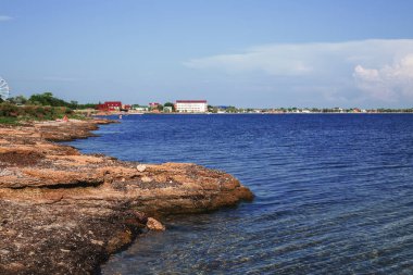 Taş beach kemer doğa ve deniz dalgalar deniz manzara 