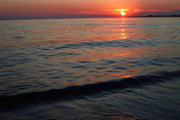 Морские Волны Закате Летний Закат — стоковое фото