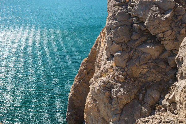 Montagna Mare Baia Rocce Paesaggio Panoramico — Foto Stock