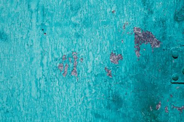 Mavi boyalı demir, eski metal yüzey arka plan doku