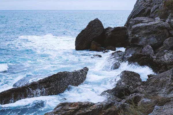 Paisagem Mar Quebrar Rochas — Fotografia de Stock