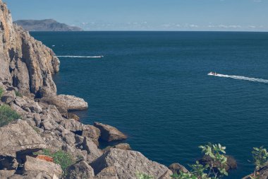 Kırım'da, Karadeniz Sahil Sudak plaj üzerinde havadan görünümü