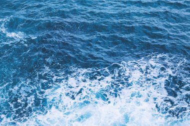 Deniz okyanus dalgası üstten görünüm doku deseninin su doğa arka planı için