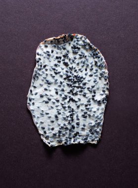 koyu arka plan üzerinde kurutulmuş pitaya dilimleri 