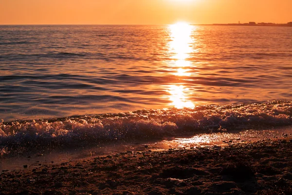 Золотое Море Закате — стоковое фото