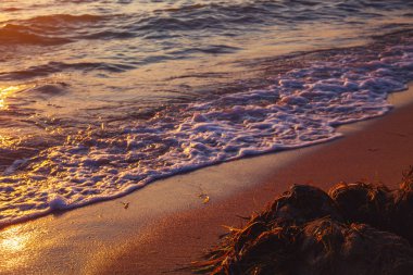 deniz üzerinde sarı günbatımı