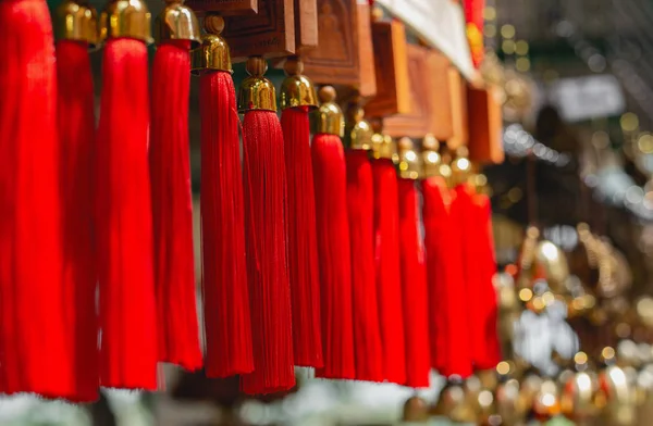 lucky charm sale for the tourist at the Buddhist temple