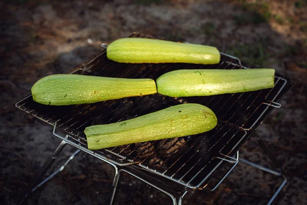 Dipanggang zucchini pada piknik — Stok Foto