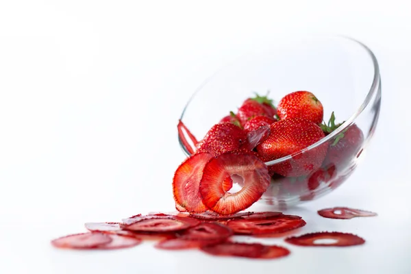 Chips de morango, alimentos saudáveis — Fotografia de Stock