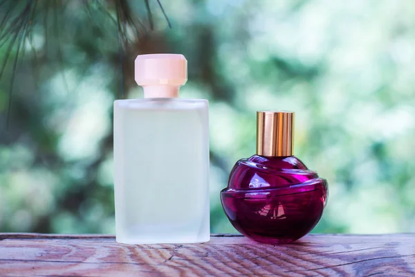 Zwei Parfüms Vor Dem Hintergrund Der Natur — Stockfoto