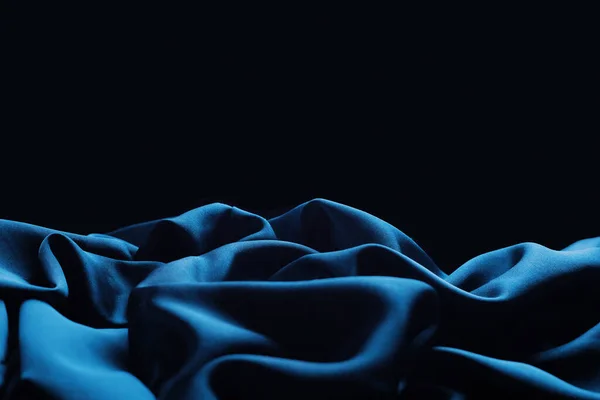 Λείο Κομψό Σκούρο Μπλε Μετάξι Σατέν Υφή Μπορεί Χρησιμοποιηθεί Αφηρημένο — Φωτογραφία Αρχείου