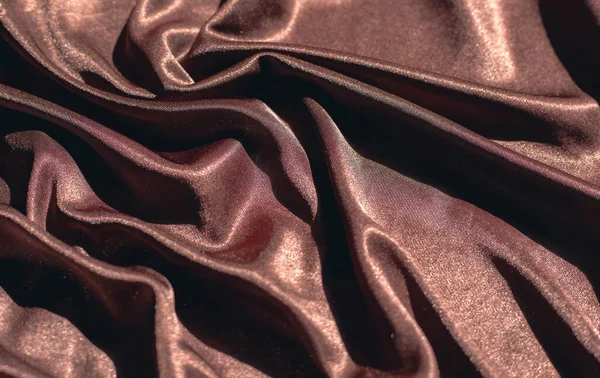 Gladde Elegante Bruine Zijde Satijnen Textuur Kan Gebruiken Als Abstracte — Stockfoto