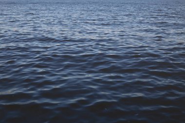 Mavi renkte deniz yüzeyi dokusu. Su doğal kaynakları kavramı yakın plan, boşluğu kopyala