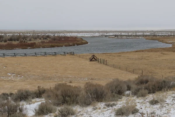 Paisaje Típico Invierno Seedskadee National Wildlife Refuge Wyoming — Foto de Stock