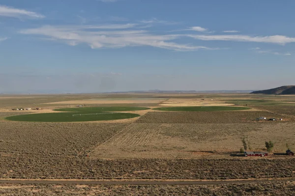 Terras Agrícolas Irrigadas Perto Burns Oregon — Fotografia de Stock