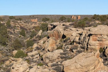 Utah, Hovenweep Ulusal Anıtı 'ndaki Kare Kule Kalıntıları Grubu.