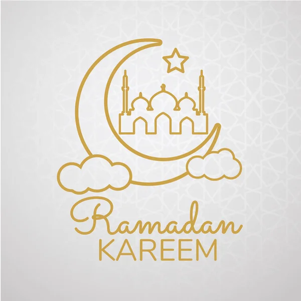 Ramadán Fondos Creciente Luna Vector Con Fondo Oro Patrón Árabe — Archivo Imágenes Vectoriales