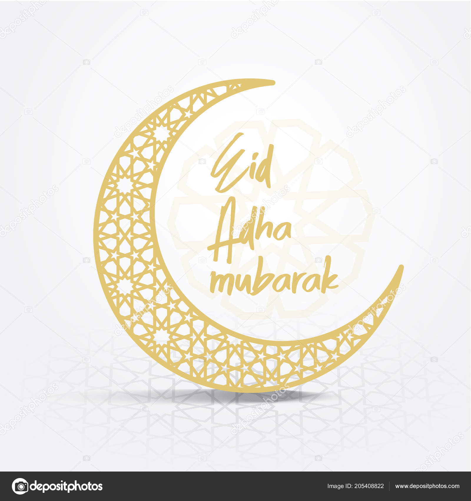 Eid Adha Mubarak Backgrounds Crescent Moon Vector Arabic Pattern White  Stock Vector Image by ©nu1983 #205408822