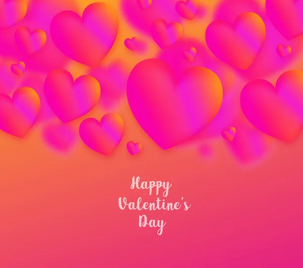 Figurines Néon Colorées Coeur Rose Saint Valentin Saluant Bannière Avec — Image vectorielle