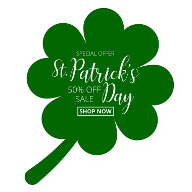  St Patrick's Day Yeşil yonca ile özel fırsat satış metin rozet bırakın  