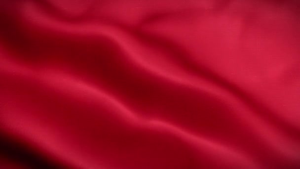 Red Waving Flag Full Screen Animation Background — Stock Video