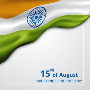 Bayrak rengi tebrik arkaplanına Mutlu Hint Bağımsızlık Günü tebrik kartı