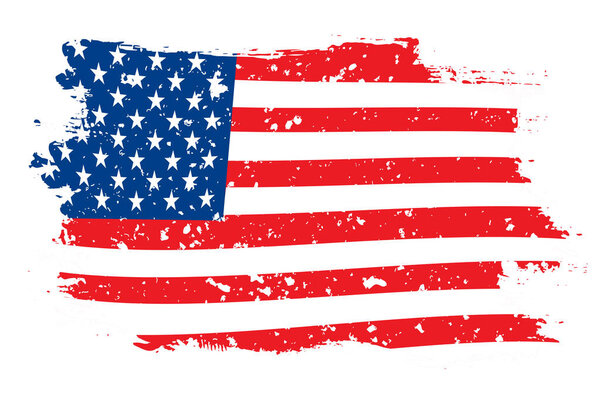 grunge flag of USA on the white background vector illustration EPS10