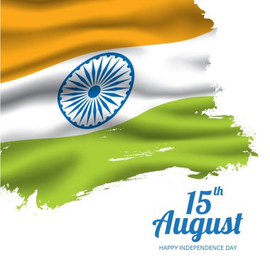 Bayrak rengi tebrik arkaplanına Mutlu Hint Bağımsızlık Günü tebrik kartı