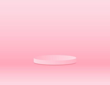 Pembe pastel 3d silindir podyum minimum stüdyo arkaplanı. Soyut 3d geometrik şekil nesne illüstrasyon görüntüleme 