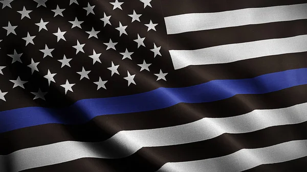 Amerikansk Flagga Symbolisk För Stöd För Brottsbekämpning Usa Flagga Illustration — Stockfoto