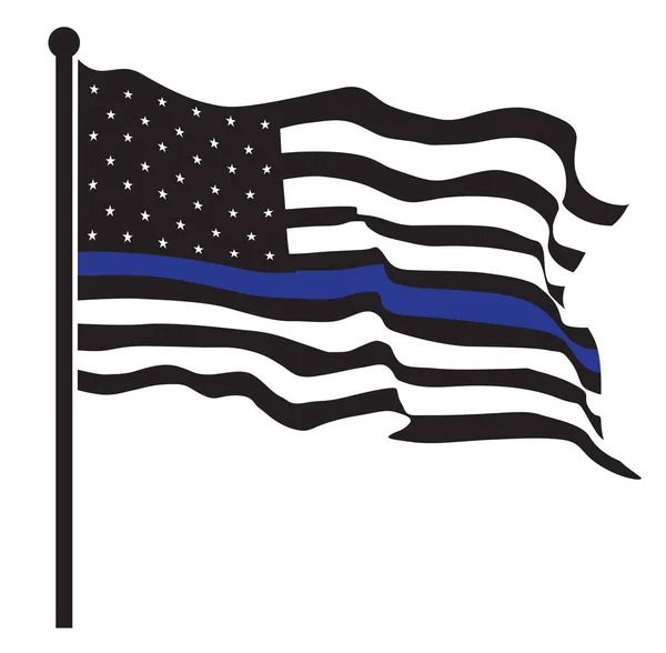 Amerikansk Flagga Symbolisk För Stöd För Brottsbekämpning Usa Flagga Vektor — Stock vektor