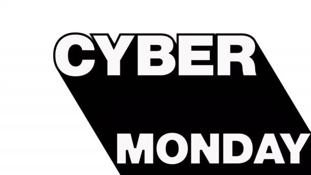 Cyber Monday Text Long Shadow Effect Animation Resolución Cyber Monday — Vídeo de stock