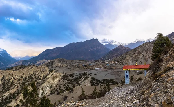 Veduta Del Villaggio Montano Naval Himalaya Nella Giornata Primaverile Nepal — Foto Stock