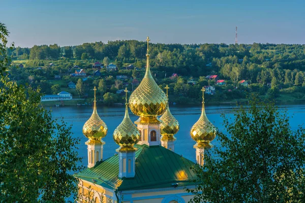 Golden Domes Setting Sun Pes Russia — Stock Photo, Image