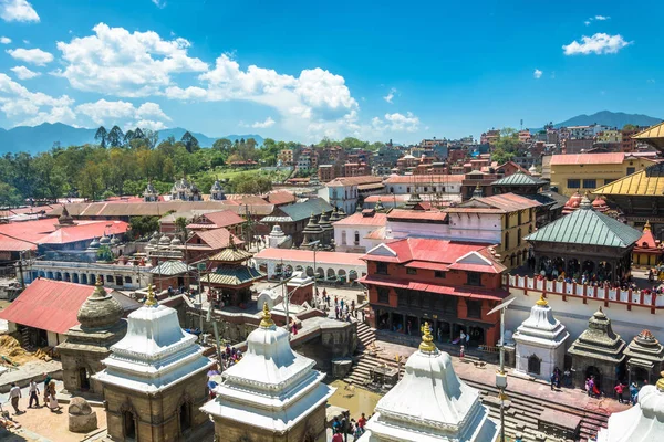 Kathmandu Nepál 2018 Egy Általános Képet Pashupatinath Templom Egy Napfényes — Stock Fotó