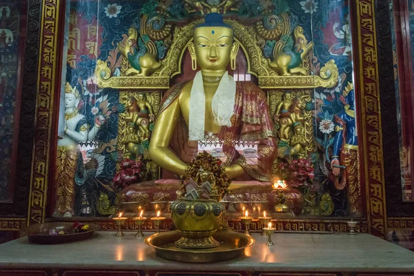 Decorazioni Luminose Tradizioni Religiose Nel Tempio Buddista Nepal — Foto Stock