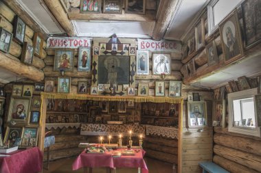 Kilisenin kutsal bahar onuruna simgesi tüm kim üzüntü sevinç Papulikha Köyü, Manturovsky district, Kostroma region, Rusya Federasyonu. 