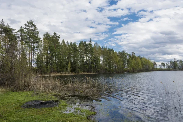 Beautiful spring landscape on the Ponkhar lake, Ivanovo region. — Stock Photo, Image