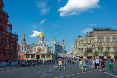 On Nikolskaya Street on a summer day, 06/22/2019, Moscow, Russia clipart