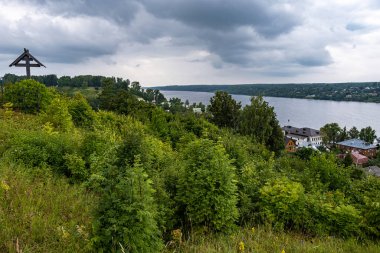 Levitan Dağı'ndan Volga Nehri manzarası, Plyos, Ivanovo Regio
