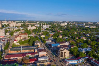 Ivanovo, Ivanovo bölgesi, Rusya. - 05.06.2020: İvanovo şehri yaz günü bir kuş uçuşundan. 